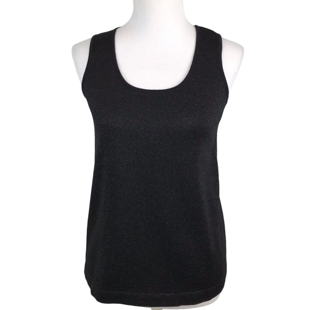ESCADA Scoop Neck Tank Virgin Black Wool Knit Tank Top Women’s 34 US Size 4